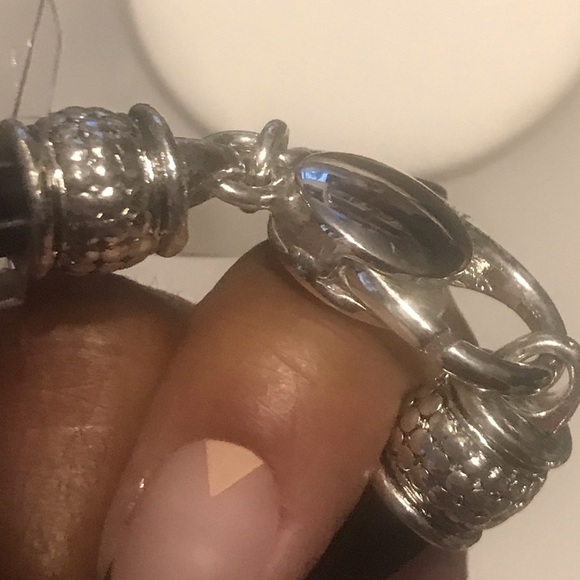 Vintage 6 Strand Black Vegan Waxed Cord Initial Rhinestone “S” Bracelet 7.5 - Picture 11 of 15